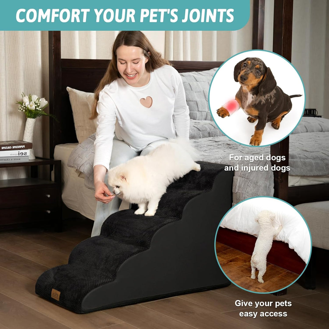 Hundetreppe für Kleine Hunde, Haustiertreppe für Couch aus Hochdichtem Schwamm, Hunde Treppe Hundera
