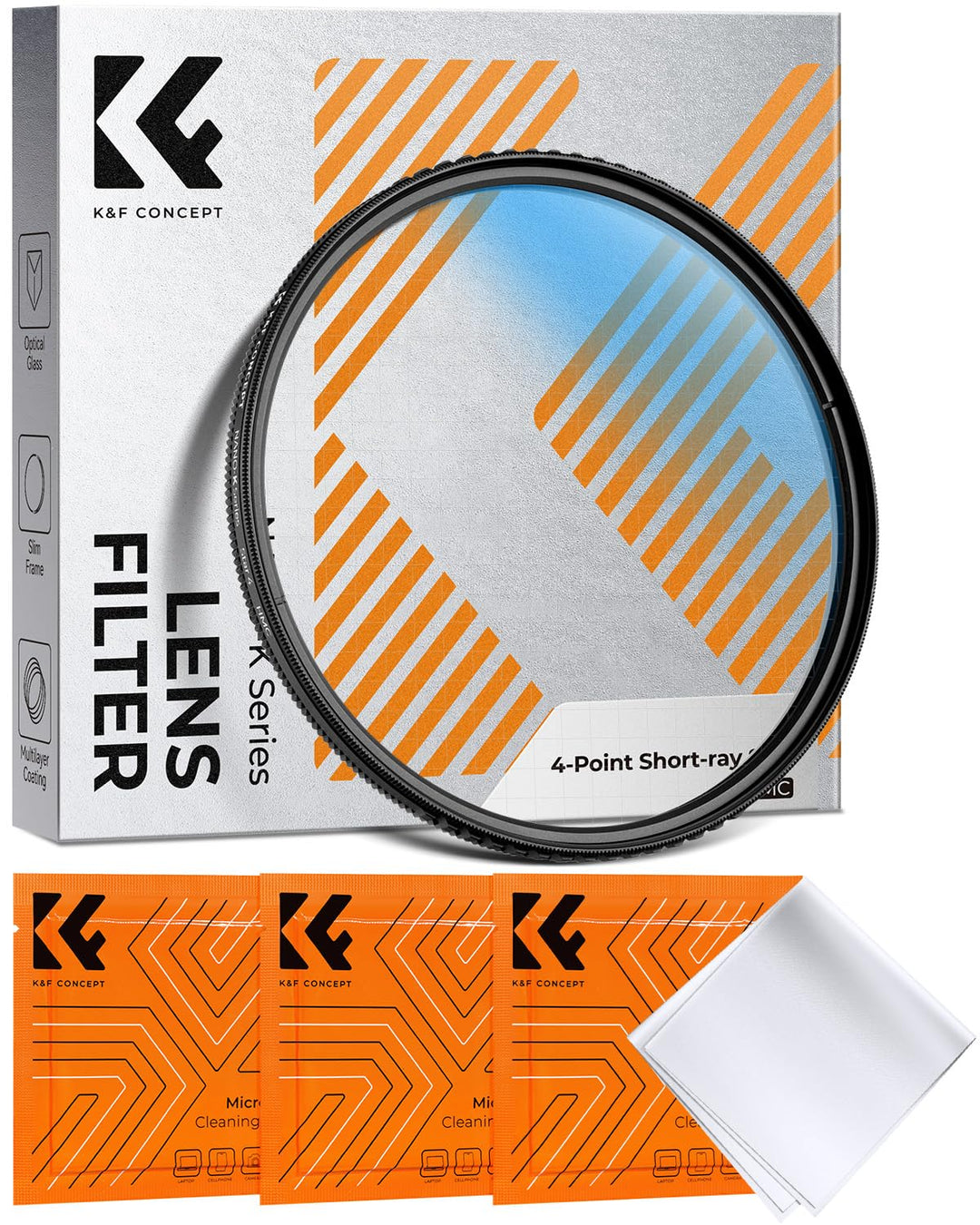 K&F CONCEPT 67mm Kurzstrahl-Sternfilter mit 4 Punkten HD Glas Special Kamera-Effektfilter Filter (Na