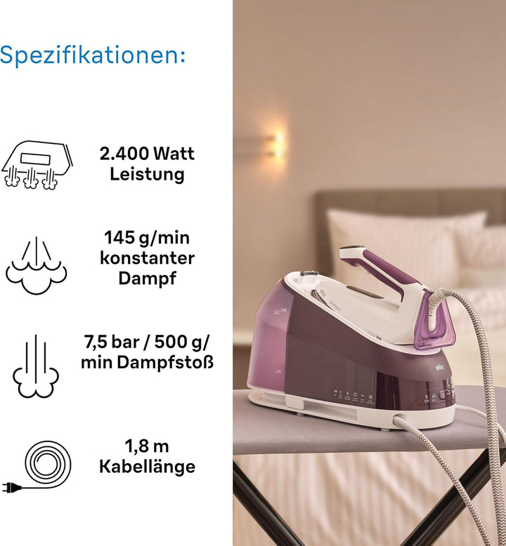 Braun Household CareStyle 5 IS5247 VI Dampfbügelstation - Dampfbügeleisen mit FreeGlide 3D Bügelsohl