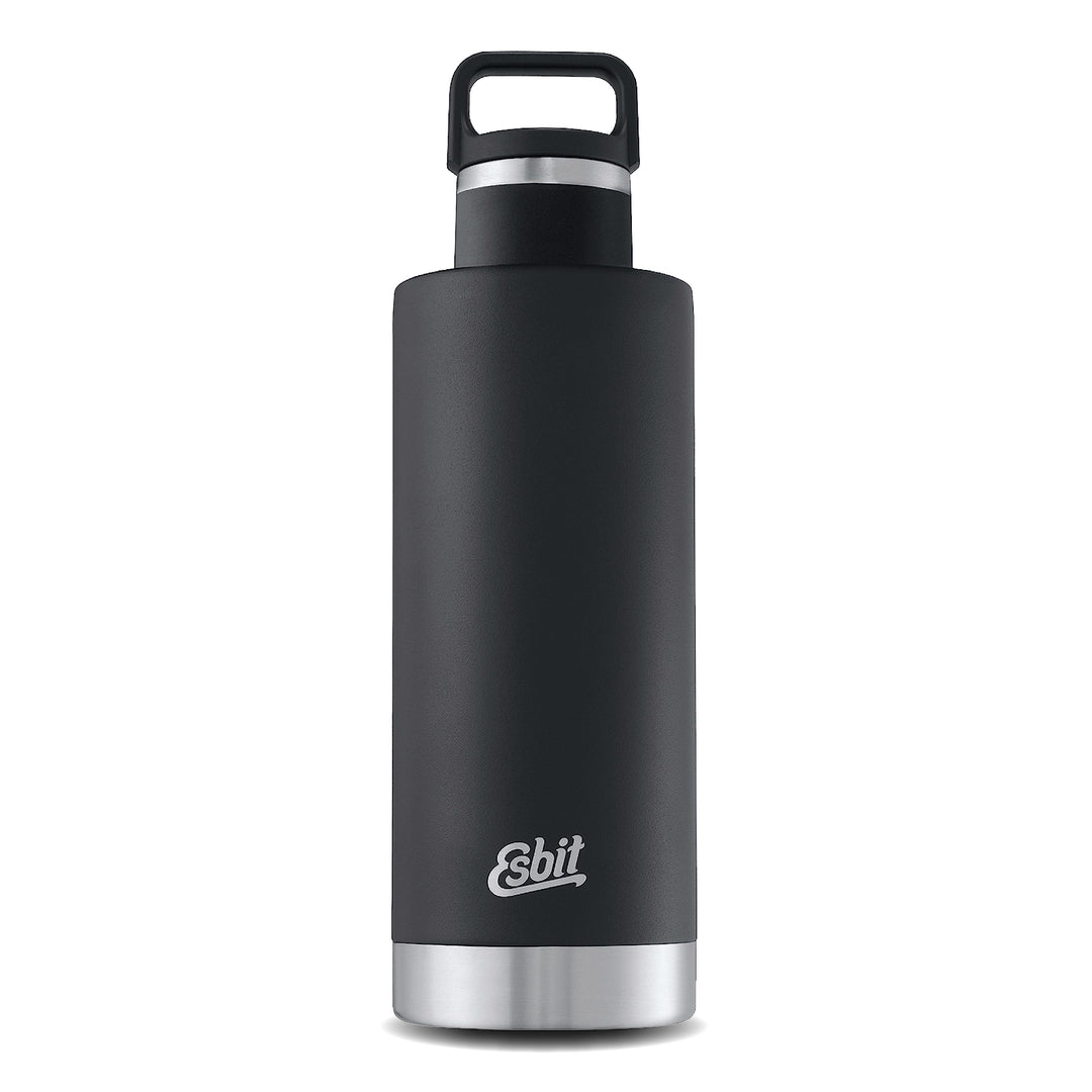 Esbit Isolierflasche Sculptor - Edelstahl Trinkflasche 1000 ml in Schwarz - für warme und kalte Getr
