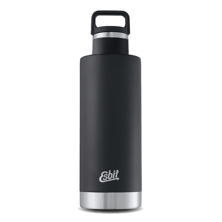 Esbit Isolierflasche Sculptor - Edelstahl Trinkflasche 1000 ml in Schwarz - für warme und kalte Getr