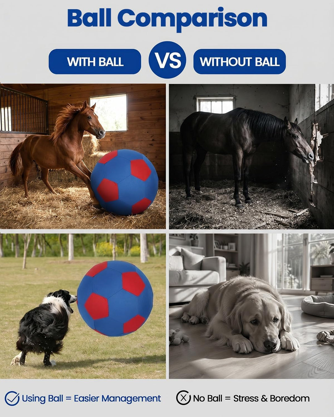 ANC POP Herding Ball für Hunde Pferdeball &amp; Ballhülle 63,5 cm Ball für Pferde gross mit Handpumpe zu