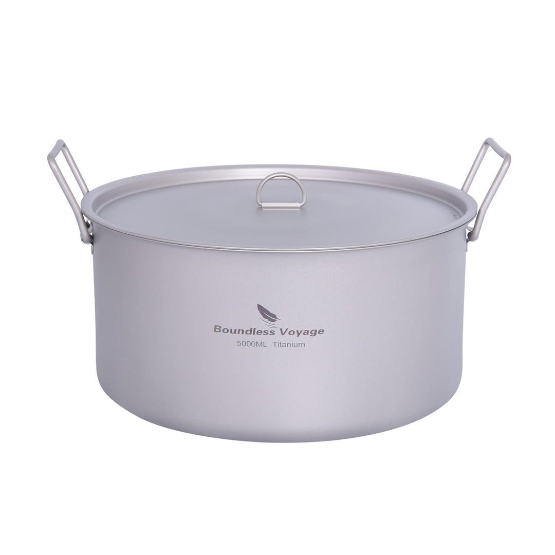 Boundless Voyage 5L Outdoor Camping Titan Topf Suppentopf mit Deckel Klappgriff Wandern Picknick Tra