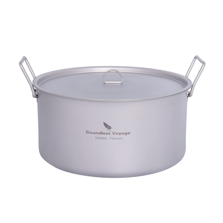 Boundless Voyage 5L Outdoor Camping Titan Topf Suppentopf mit Deckel Klappgriff Wandern Picknick Tra