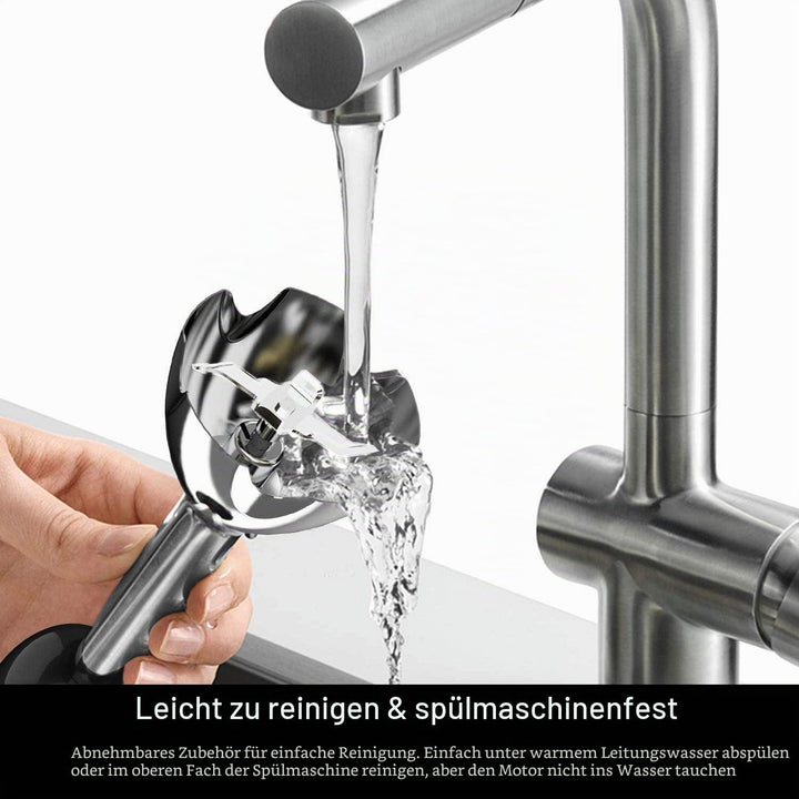 MegaWise Pro Titanium Verstärkter 3-in-1 Stabmixer, Leistungsstarker MOTOR mit 80% schärferen Klinge