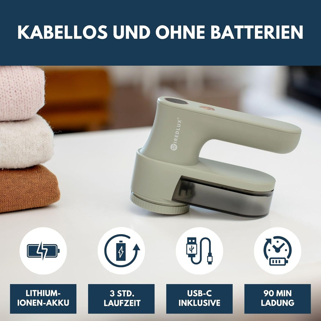 Fusselrasierer elektrisch aufladbar für Kleidung – Fusselentferner & Pilling-Rasierer mit 3 Geschwin
