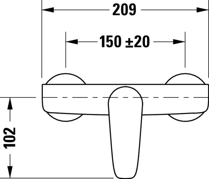 Duravit B.1 Duscharmatur Aufputz für 1 Verbraucher, Einhebel-Brausemischer mit Keramikmischsystem, c