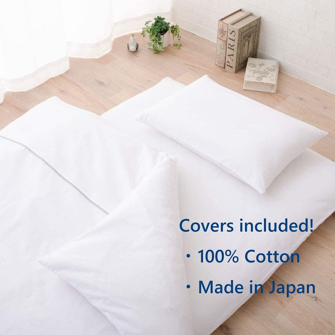 EMOOR Japanische Faltbarer Futon Matratze für Tatami CLASSE mit Baumwolle Spannbetttuch, 100 x 200 c