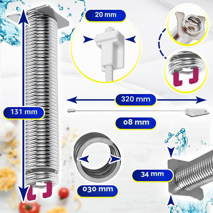 Reparaturset Feder in Rosa und Seilzug für Tür Geschirrspüler mit dem Originalcode 00754873 754873 f