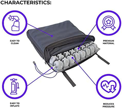 Mobiclinic Q-AIR, Antidekubitus Sitzkissen, Europäische Marke, Ergonomisches Kissen, orthopädisches