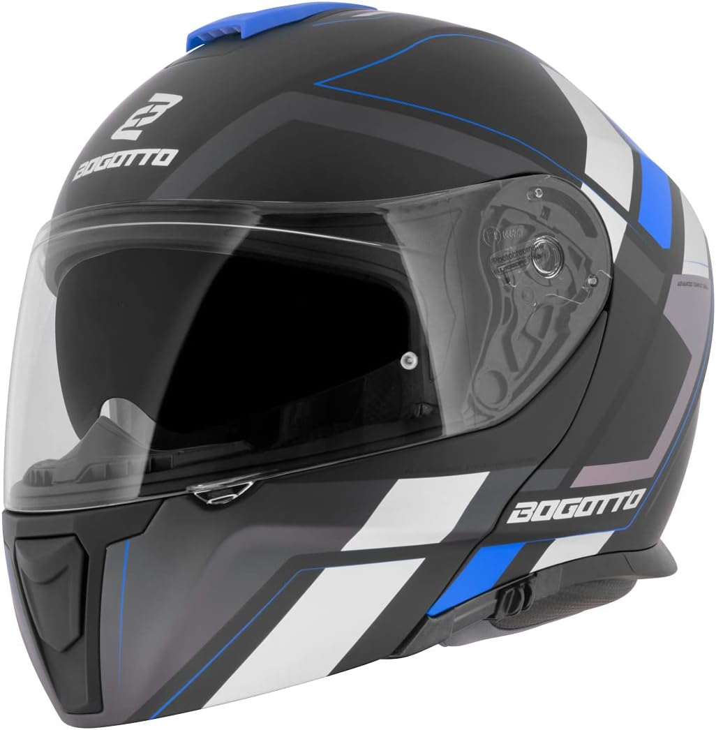 Bogotto FF403 Murata Klapphelm (Blue/Black,S (55/56)) S (55/56) Blau/Schwarz, S (55/56) Blau/Schwarz