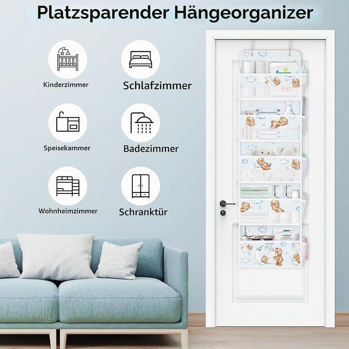 Clastyle Tiere Tür Hängeaufbewahrung Faltbar Hängeorganizer für Camping Bad Schrank Schlafzimmer Tür