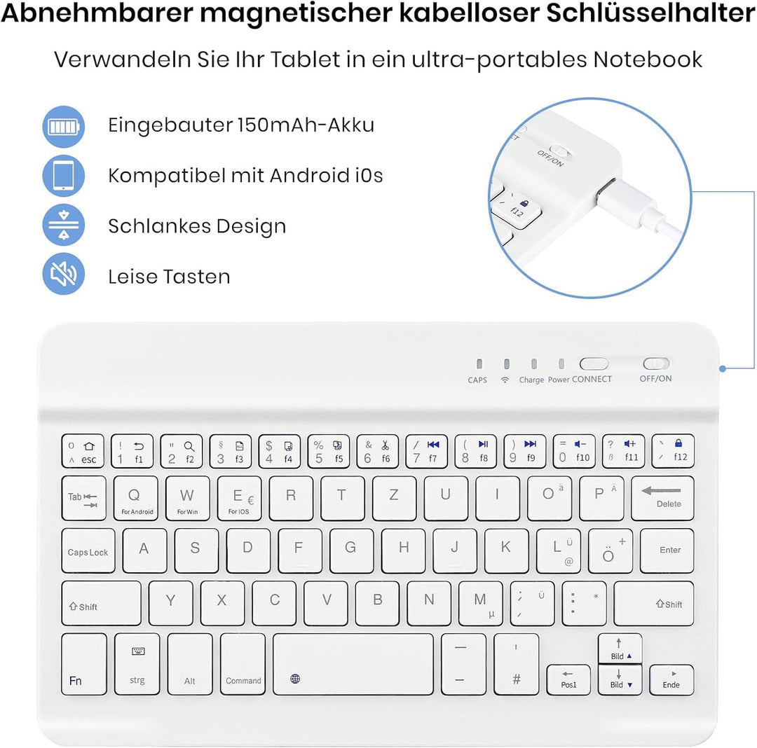 Hülle mit Tastatur für Samsung Galaxy Tab A11 / A9 8.7 Zoll 2025 | Tastatur für Samsung Galaxy Tab A