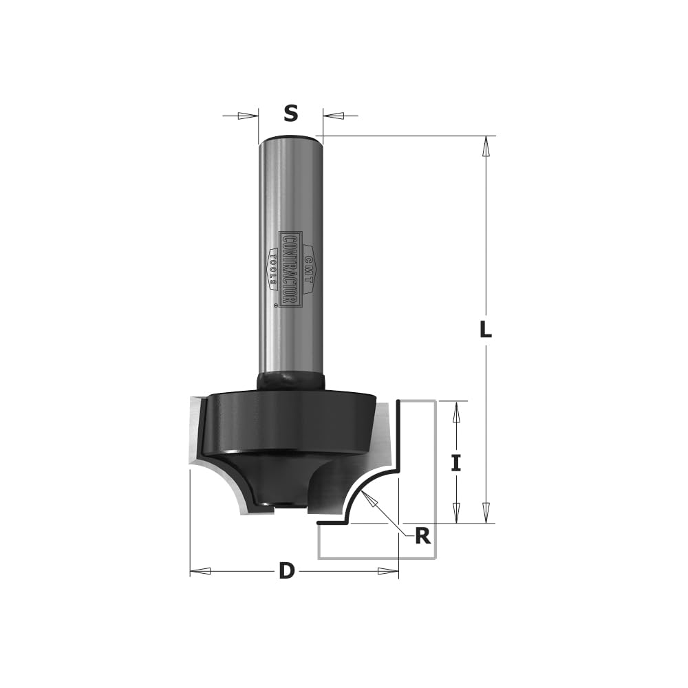 CMT ORANGE TOOLS K927-064 - VIERTELSTAB-FRÄSER HW Z2 S=8 D=25.4X14.3X46 R=6.3 RE