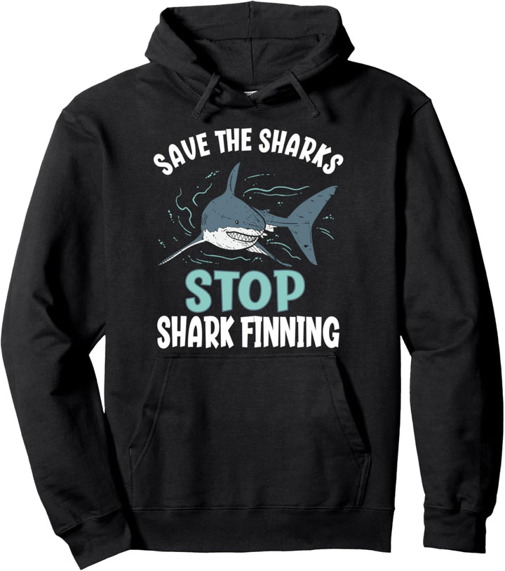Rettet die Haie und stoppt das Finnen von Haien Pullover Hoodie