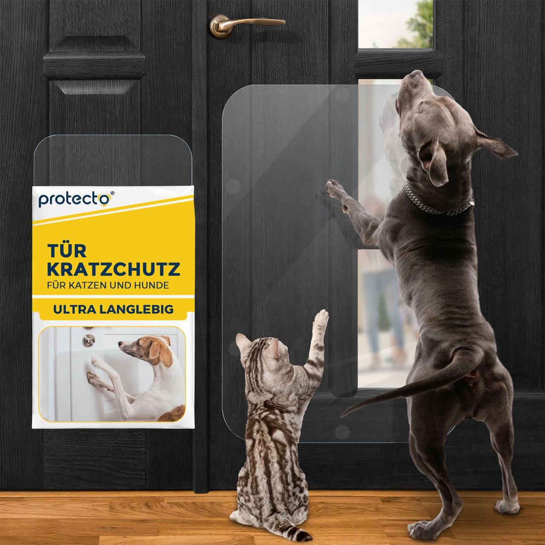PROTECTO 2-Pack Kratzschutz für Türen – Hund & Katze Kratzschutz – 75 x 50 cm strapazierfähige Tür A