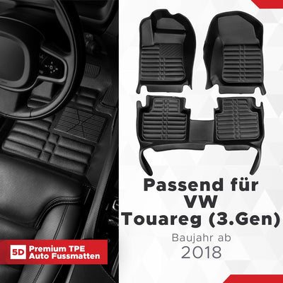 fussmattenprofi.com Auto Fussmatten Kompatibel mit VW Touareg (3.Gen) Baujahr ab 2018 I 100% Passgen