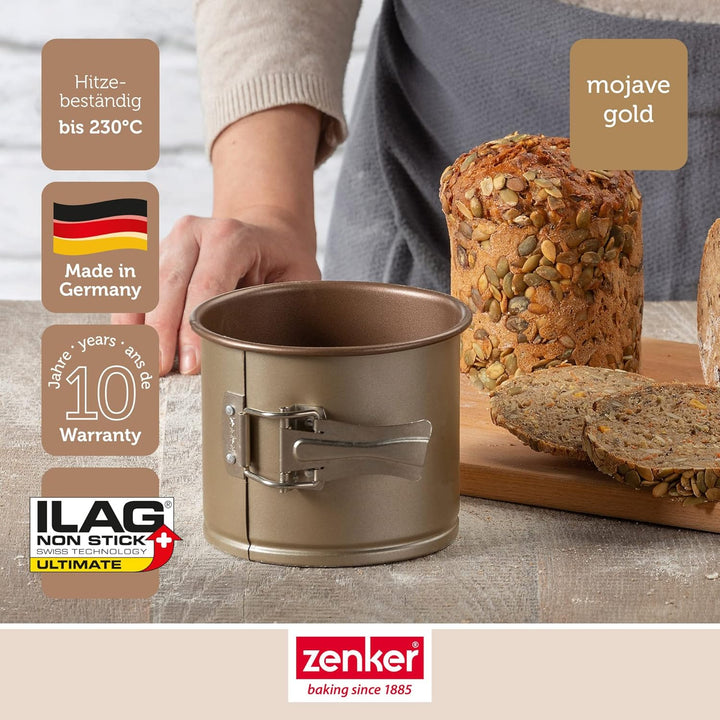 Zenker Brotform oval BLACK METALLIC, Brotbackform & Pollerbrot-Springform – Runde Brotform als Zubeh