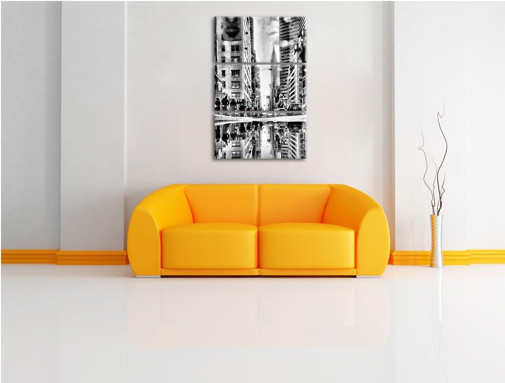 Pixxprint New York Times Square als Leinwandbild/Grösse: 3 Teilig (120x80) cm/Wandbild/Kunstdruck/fe