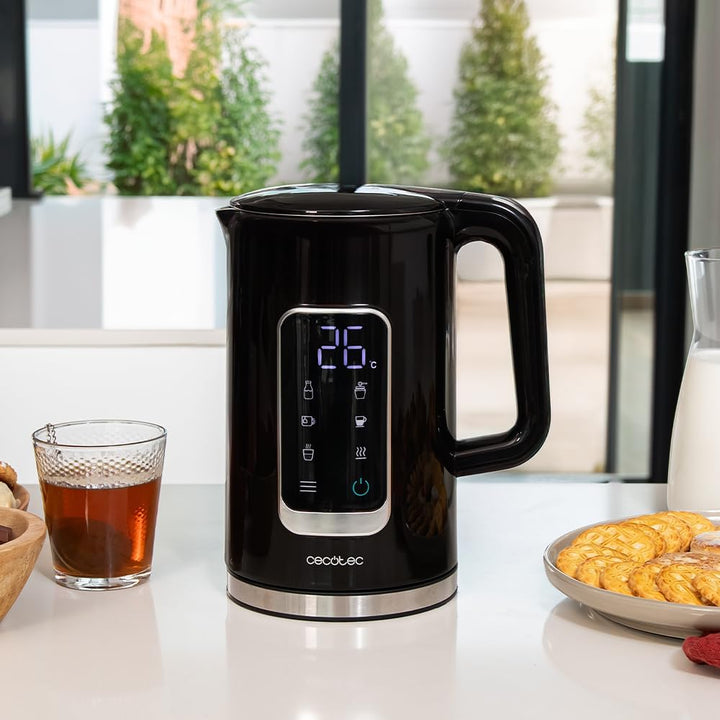 Cecotec Elektrischer Wasserkocher Thermosense 500 Touch, 1,7 l, Touchscreen, 2200 W, innen aus Edels