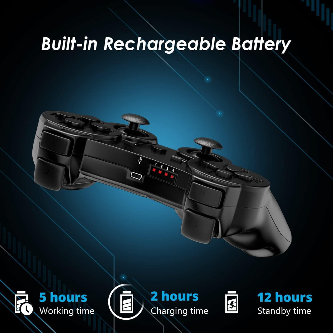 CHENGDAO Controller für PS3, 2 Pack Kabelloser Controller für Playstation 3 mit Double Shock Ergonom