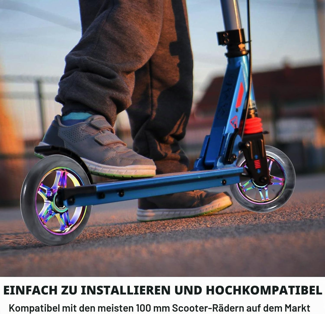 Scooter-Räder 110 mm, 2 Stück Scooter-Räder, Ersatzrad mit ABEC 9 Kugellagern, für Kippwagen, Extrem