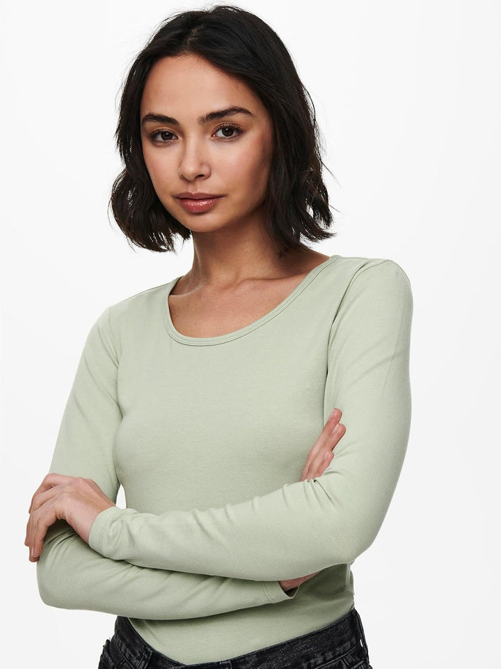 ONLY Damen Longsleeve Onllive Love Life Basic Damen-Shirt S 1x Desert Sage, 1x Balsam Green, 1x Chin