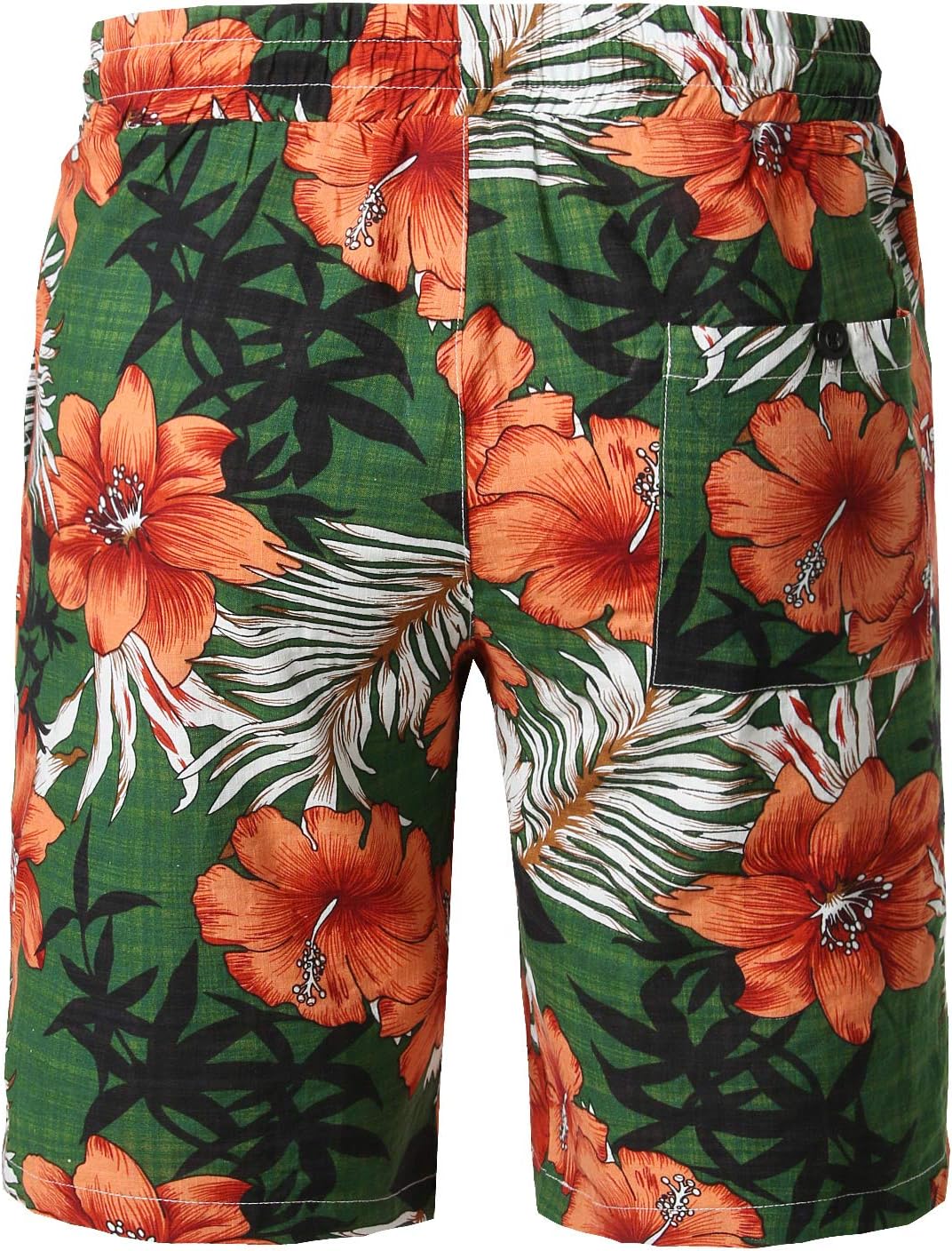 JOGAL Herren Casual Floral Blumenmuster Kurzarm Hawaiihemd Grün XXL, Grün XXL