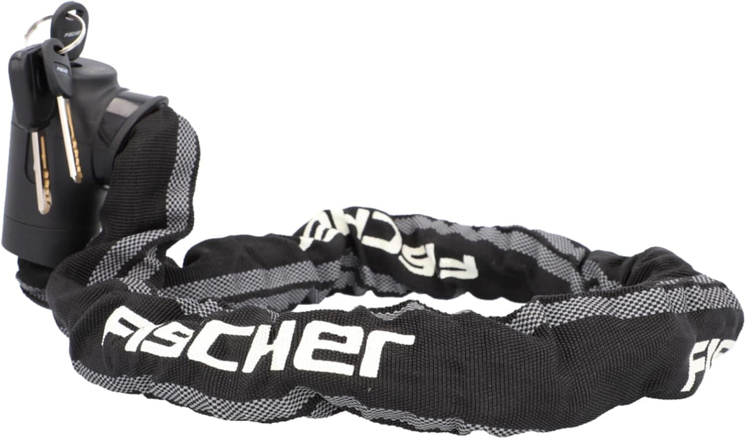 FISCHER Fahrrad Kettenschloss PROTEC PLUS+ CK100, aus Stahl, Sicherheit ART-zertifiziert, mit 3 Schl