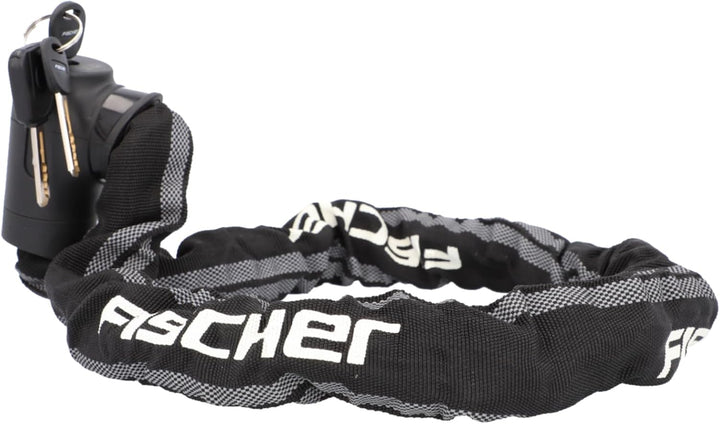 FISCHER Fahrrad Kettenschloss PROTEC PLUS+ CK100, aus Stahl, Sicherheit ART-zertifiziert, mit 3 Schl