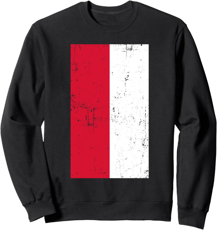 Republic of Poland Europe Warsaw Distressed Flag Sweatshirt