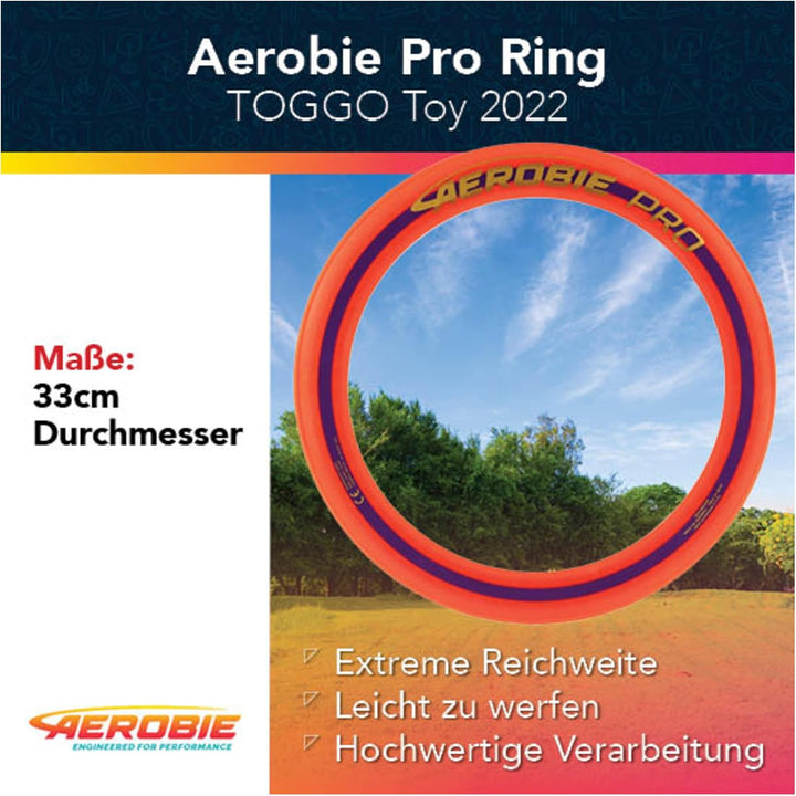 Aerobie Pro Flying Ring Wurfring mit Durchmesser 33 cm, orange, für Erwachsene und Kinder ab 5 Jahre