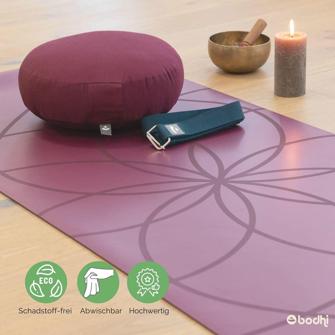 Bodhi Yogamatte Phoenix | Rutschfest & Schadstofffrei | Matte aus Naturkautschuk mit PU-Beschichtung