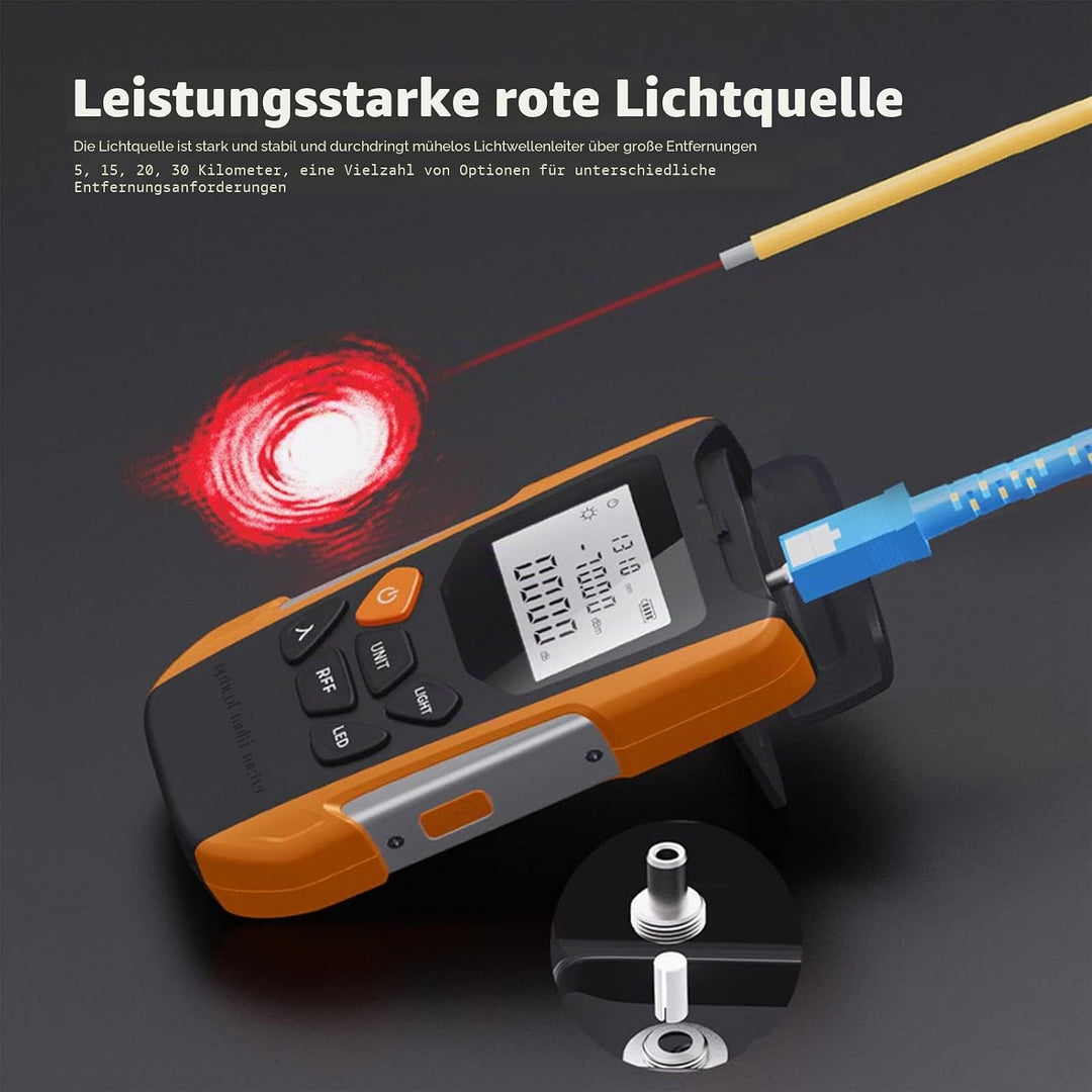 LWL-Kabeltester Tragbarer Universeller LWL-Leistungsmesser 30 Km Optischer Dämpfungstester Leistungs