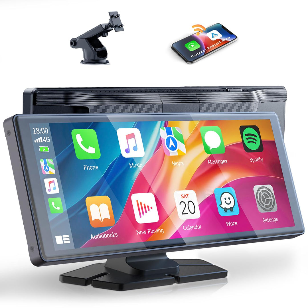 Volam 9.26 Zoll CarPlay Bildschirm,Tragbares Autoradios kompatibel mit Apple CarPlay&Android Auto,Ca