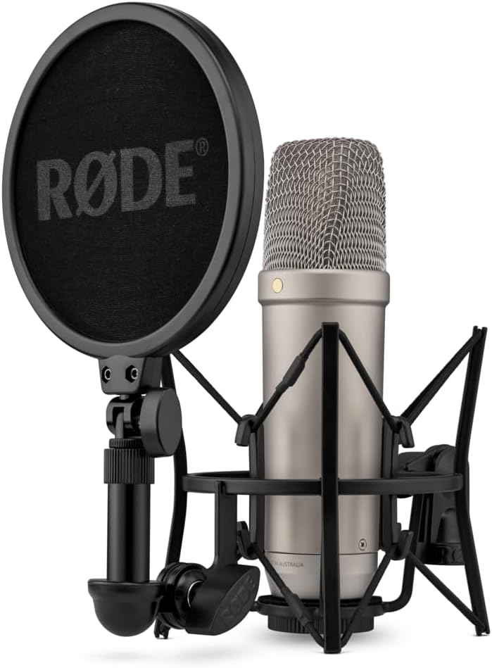 RØDE NT1 5 Generation Grossmembran-Kondensatormikrofon & PSA1 Rundfunk-Gelenkarmstativ, Schwarz NT1