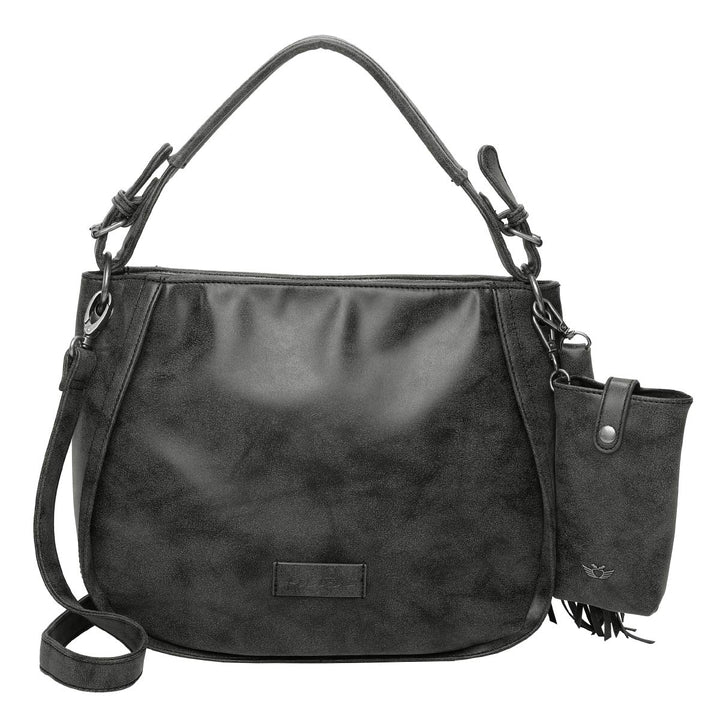 Fritzi aus Preussen Damen Fritzi 2 Medium Hobo Schultertasche Black Idol, Black Idol