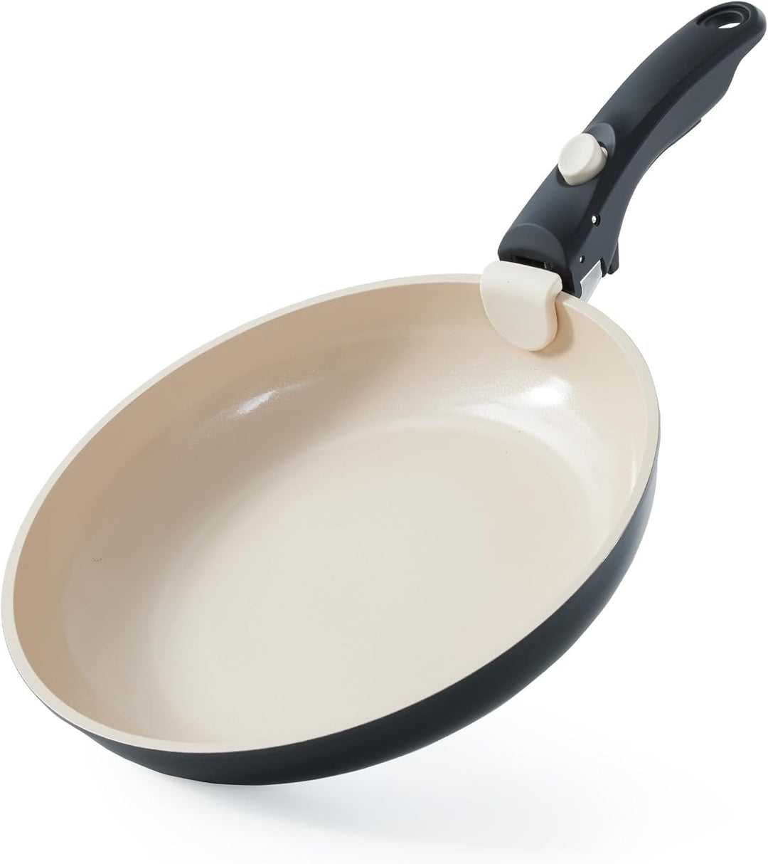 Keramik Töpfe & Pfannen 5-teilig, 20/26cm Ungiftiges Kochgeschirr Set, Antihaft beschichtete Pfanne