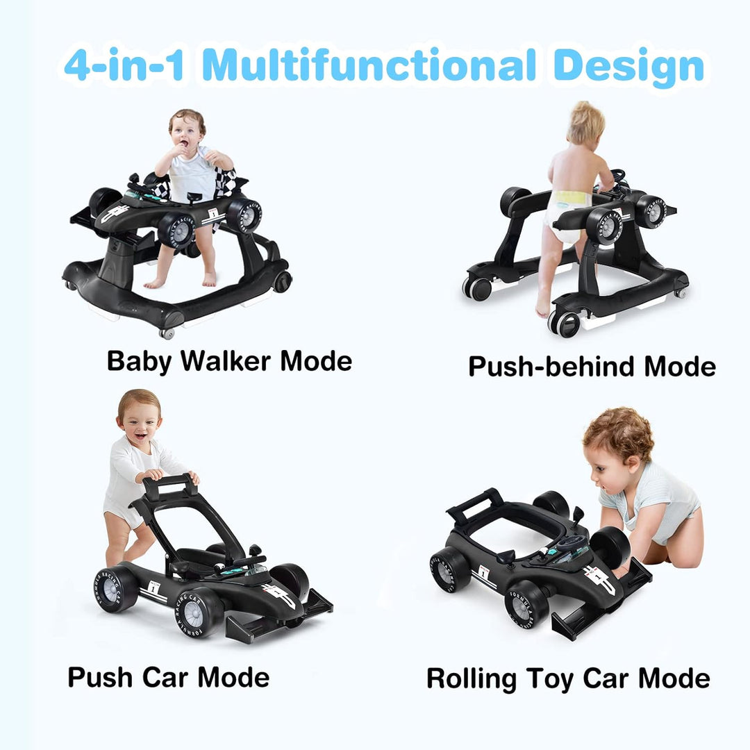 LIFEZEAL 4 in 1 Lauflernhilfe Baby, Höhenverstellbares &amp; Klappbares Babywalker, Baby Gehfrei ab 6 Mo