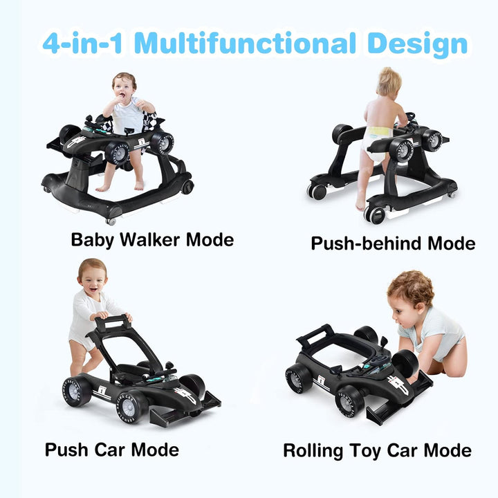 LIFEZEAL 4 in 1 Lauflernhilfe Baby, Höhenverstellbares &amp; Klappbares Babywalker, Baby Gehfrei ab 6 Mo
