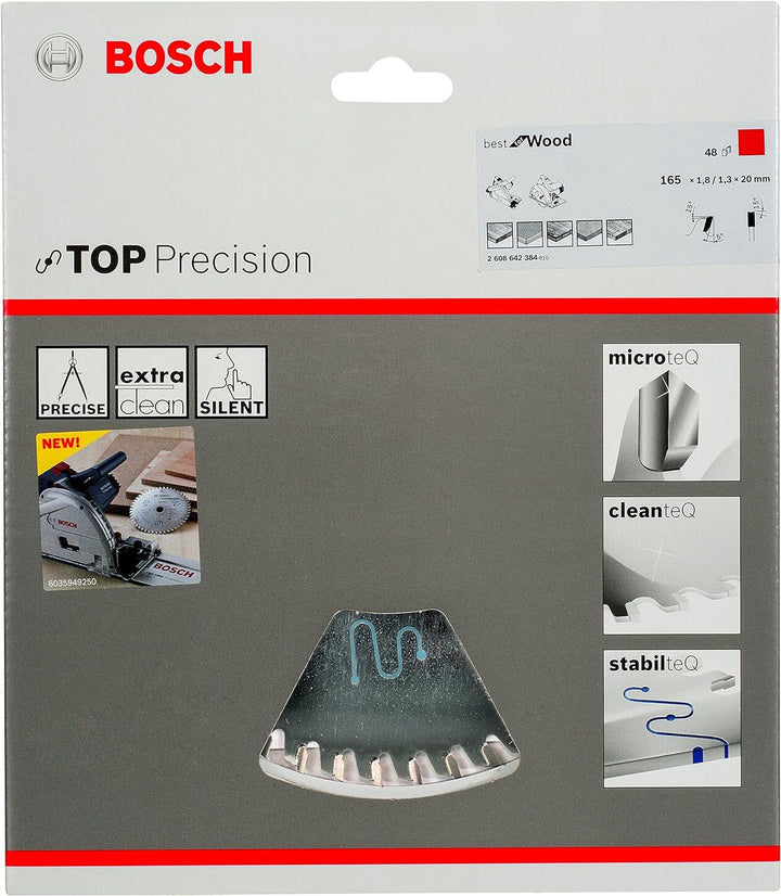 Bosch Professional 1x Kreissägeblatt Top Precision Best for Wood (Holz, Sägeblatt Ø 165 x 20 x 1,8 m