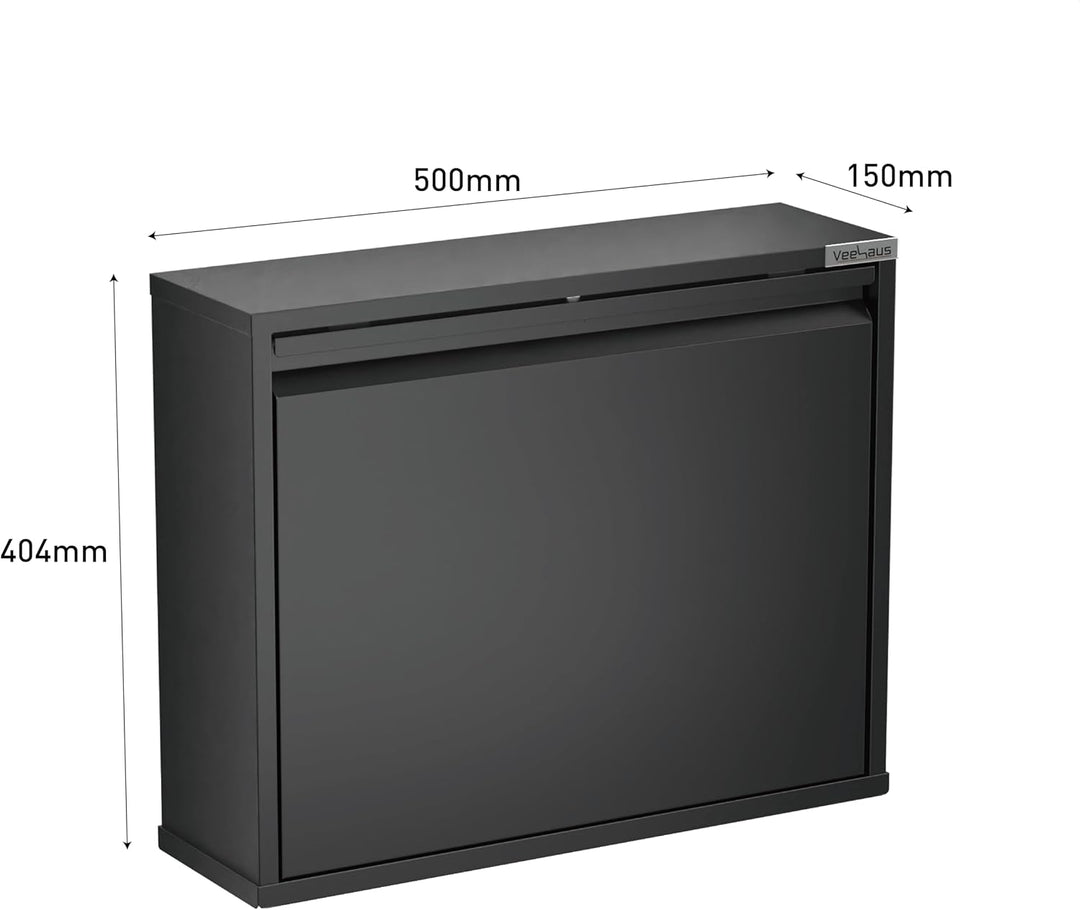 VEEHAUS Schuhregal Schmal Metall Schuhschrank Hoch Schuhkipper mit Magnetische Abdeckung Metall Mont