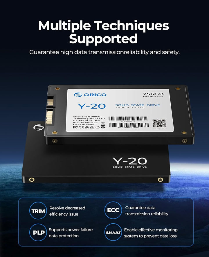 ORICO 256G SSD SATA III 6Gb/s, 2.5“ Interne Solid State Festplatte, bis zu 500MB/s, Kompatibel mit L