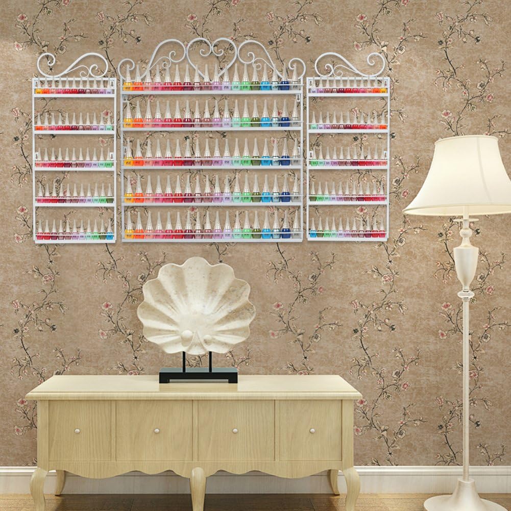 Meisax 5 Ebenen Metall Nagellack Ständer Kosmetik Organizer 5 Ablagen Wandregal Lippenstiftständer A