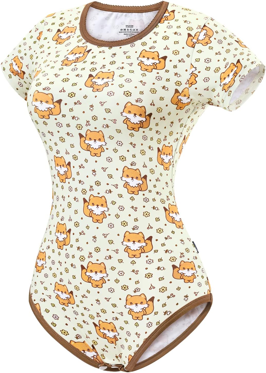 LittleForBig Baumwolle Strampler Onesie Pyjamas Bodysuit-Waldfuchs Strampler Braun XXL, Braun XXL
