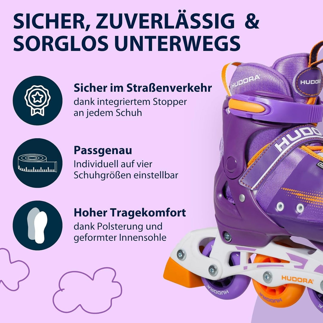 HUDORA Inliner Mia/Leon - Inliner für Kinder, Jugendliche und Erwachsene - Verschiedene Grössen - Ro