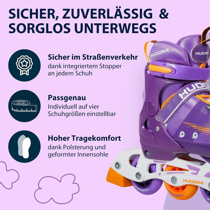 HUDORA Inliner Mia/Leon - Inliner für Kinder, Jugendliche und Erwachsene - Verschiedene Grössen - Ro