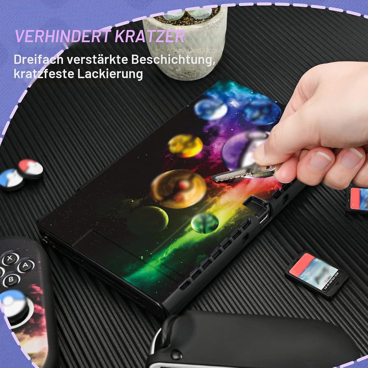 DLseego Schutzhülle Kompatibel mit Switch OLED,Schlanke Weiche Dockable Schutzhülle mit 4 Switch Joy