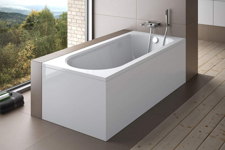 BADLAND Badewanne Original Weiss Acryl Wanne Rechteck INTRICA 160x75 KOMPLETTSET SET mit Premium Sty