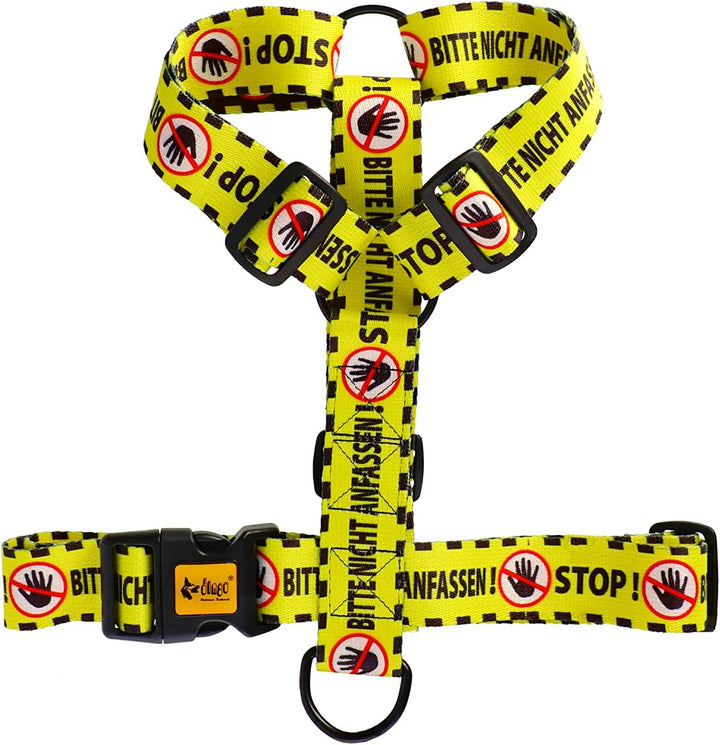 Dingo Hundegeschirre Guard Gelb Bitte Nicht Anfassen Grosse M Breite Band 3,0 cm 38-70 cm 95381, M